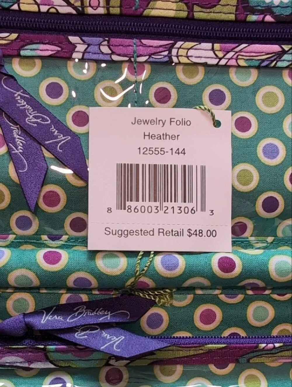 Vera Bradley Multicolor Purple Floral Quilted Fold-over Jewelry Vase